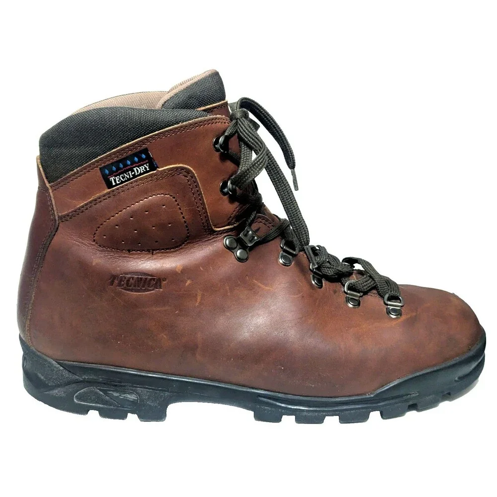 Vintage Tecnica Trekking Tecni-Dry Hiking Boots Men's Size 12D Cognac